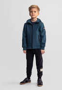 Jungen Softshell-Jacke Wind- und Wasserabweisend Verstellbare Kapuze Reißverschlusstaschen Elastische Bündchen Atmungsaktiv Petrol 3–15 Jahre