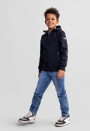 Jungen Softshelljacke Winddicht Verstellbare Kapuze Reißverschluss über die gesamte Länge Mit Reißverschlusstaschen Schlanke Gerade Passform Atmungsaktiv Schwarz 3–15 Jahre