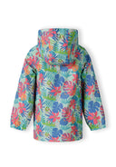 Girls rain jacket printed mint 1-6y featuring vibrant floral patterns, waterproof fabric, and a comfortable hood for rainy adventures.
