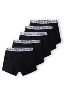 Men 5 pack boxers with logo waistband black featuring smooth fabric and elastic waistband for comfortable everyday wear.