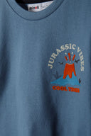 Boys long sleeve t-shirt double layer with print navy 1-8y featuring a fun volcano graphic and soft crew neck for comfort.