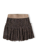 Girls sparkle pleated party skirt brown 3-14y with glitter waistband and tiered pleats for added volume.  