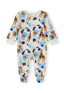 Boys 2 pack long sleeve sleepsuits with feet light blue 0-24m featuring playful animal prints on soft fabric. Perfect for comfort. 