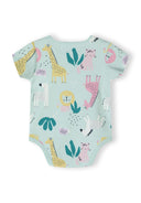 Girls short sleeve bodysuit 2 pack with print mint 0-24m featuring a playful animal print on soft cotton jersey. Comfortable and breathable.