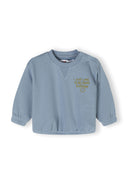 Boys long sleeve sweatshirt jogger set blue 3-24m in soft blue with ribbed cuffs and casual design. Perfect for toddlers.