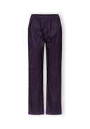 Women packaway waterproof overpants adjustable cuffs purple 36-48. Lightweight fabric with a secure elasticated waistband. Comfortable for outdoor use.
