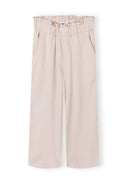 Wide-leg trousers in soft pink with an elasticated waistband and side pockets.
