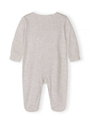 Neutral beige long sleeve baby sleepsuit with a simple and comfortable design for 0-24 months infants.