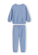 Light blue kids tracksuit set with long sleeves and elastic waistband, designed for comfort and style.