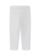 Light grey girls stretch jersey leggings with a soft cotton blend and comfortable elastic waistband design