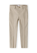 Stone colour boys formal trousers with adjustable waistband and tailored design for kids aged 3 to 15 years