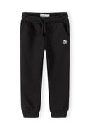 Black boys joggers with drawstring waist and side pockets featuring sporty ATHL design detail.
