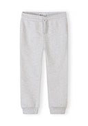 Light grey boys joggers with elastic waistband and drawstring, featuring a clean and comfortable design for kids.