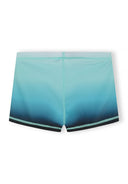 Blue gradient boys swim shorts with elasticated waist and quick-dry breathable design for kids aged 3 to 14 years.