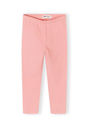 Pastel pink girls leggings with elasticated waistband, soft fabric, and simple design for kids fashion.