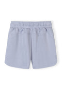 Light blue girls shorts with elasticated waist and clean design detail for comfortable kids fashion.