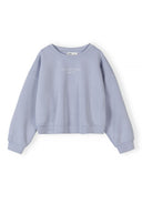 Light blue long sleeve sweatshirt with embroidered "London Town" text and relaxed fit design for young women.