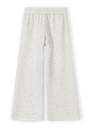 Light grey wide leg joggers with elasticated waistband and soft knitted texture for comfortable casual wear