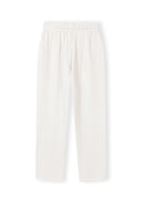 Off white wide leg joggers with elasticated waist and side pockets in soft viscose blend fabric design