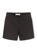Simple black cycling shorts for girls featuring an elasticated waistband and comfortable stretch fabric design