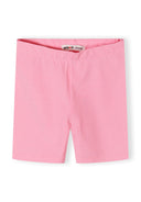 Soft pink short cycling leggings for girls with a comfortable fit and simple, versatile design