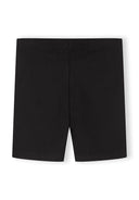 Plain black cycling shorts for girls with a comfortable elasticated waistband and simple, functional design.