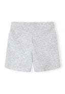 Light grey ribbed short leggings for girls with elasticated waistband and comfortable fit.