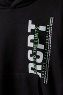 Boys fleece hoody sweatshirt branded print black 3-14y with bold text design, soft fleece fabric, and a comfortable pullover style.