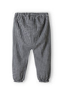 Monochrome gingham harem trousers with elasticated waist and cuffs for girls, comfortable fit, size 3m-3y.