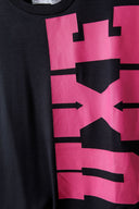 Girls graphic t-shirt bright pink slogan black 3-14y featuring a bold pink slogan on soft black fabric for comfort.