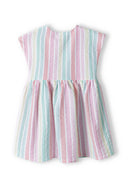 Girls dress striped multicoloured 1-8y. Lightweight cotton with vibrant pastel stripes and relaxed fit for summer. 