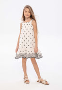 Girls embroidered dress with frilled straps white 1-8y, featuring detailed embroidery and frilled straps, crafted from lightweight fabric.