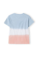Boys t-shirt dip dye puff print light blue 1-8y features a soft light blue dip dye with a textured puff print slogan. Perfect for summer.