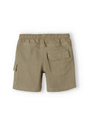 Boys combat shorts elasticated waistband grey 3-14y with practical cargo pocket and soft woven fabric. Suitable for casual wear.