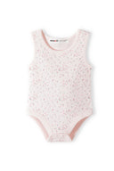 Girls vest 3 pack ditsy floral light pink 0-18m with lightweight fabric and ribbed trims for summer layering.