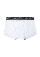 White Minoti bokserki chĹ‚opiÄ™ce z elastycznym pasem in black waistband