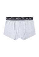 Gray heathered cotton bokserki chĹ‚opiÄ™ce with black elastic waistband