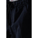 Navy boys combat pant with elasticated waist, contrast drawcord, and utility pockets.