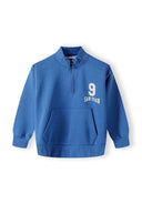 Boys half zip top with joggers cobalt blue 1-8y. Cobalt blue half zip top with kangaroo pocket and stand-up collar. Suitable for warm weather.