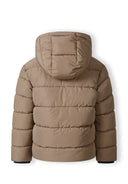 Boys padded jacket in beige with quilted hooded design