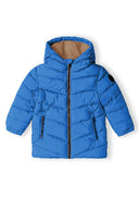 Bright blue boys padded jacket with quilted hooded design