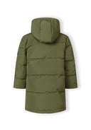 Boys padded jacket olive green quilted hooded coat