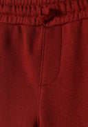 Boys sweatshirt and joggers set with contrast inserts red 3-14y, featuring soft cotton fleece joggers with elastic waistband and side pocket.