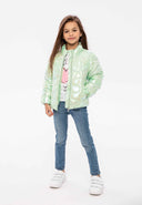 Girls light padded mint green quilted puffer jacket