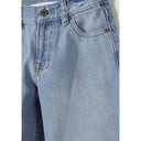 Boys' light blue baggy fit denim jeans with five-pocket design and subtle back waistband patch.