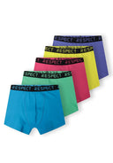 MÄ™skie bokserki z kolorowym paskiem z logo Respect, vibrant set of five